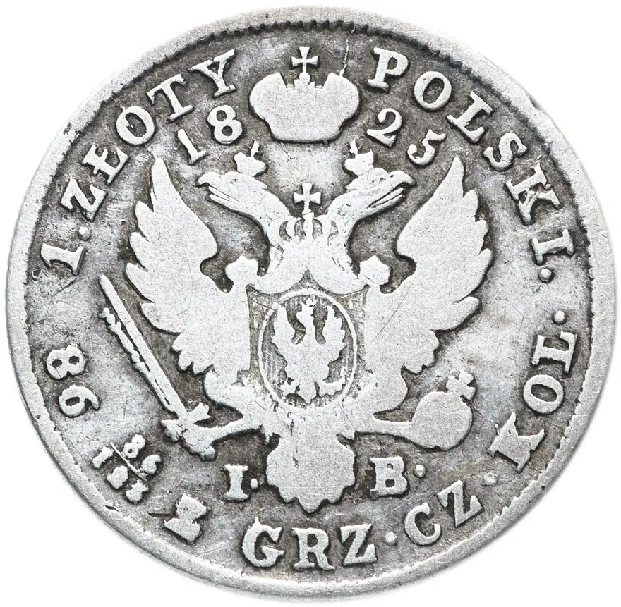 1 злотый (zloty) 1825 IB, реверс