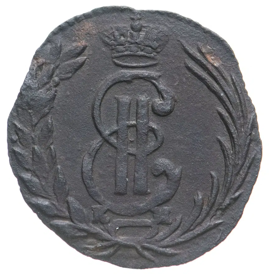 полушка 1770 КМ  сибирская монета, реверс