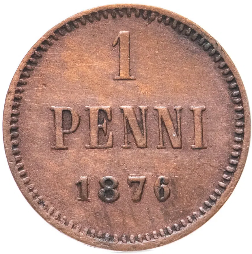 1 пенни (penni) 1876, аверс