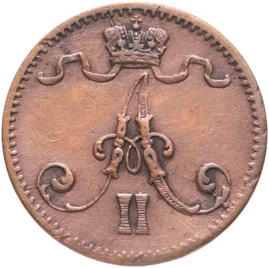 1 пенни (penni) 1876, реверс