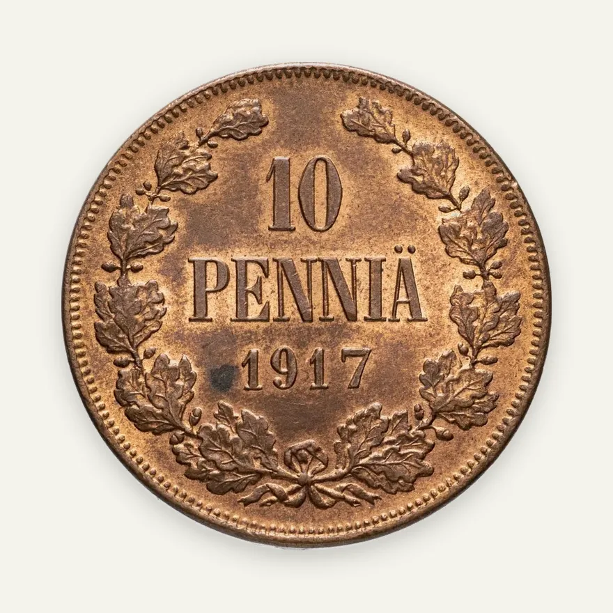 10 пенни (pennia) 1917   с гербовым орлом, аверс