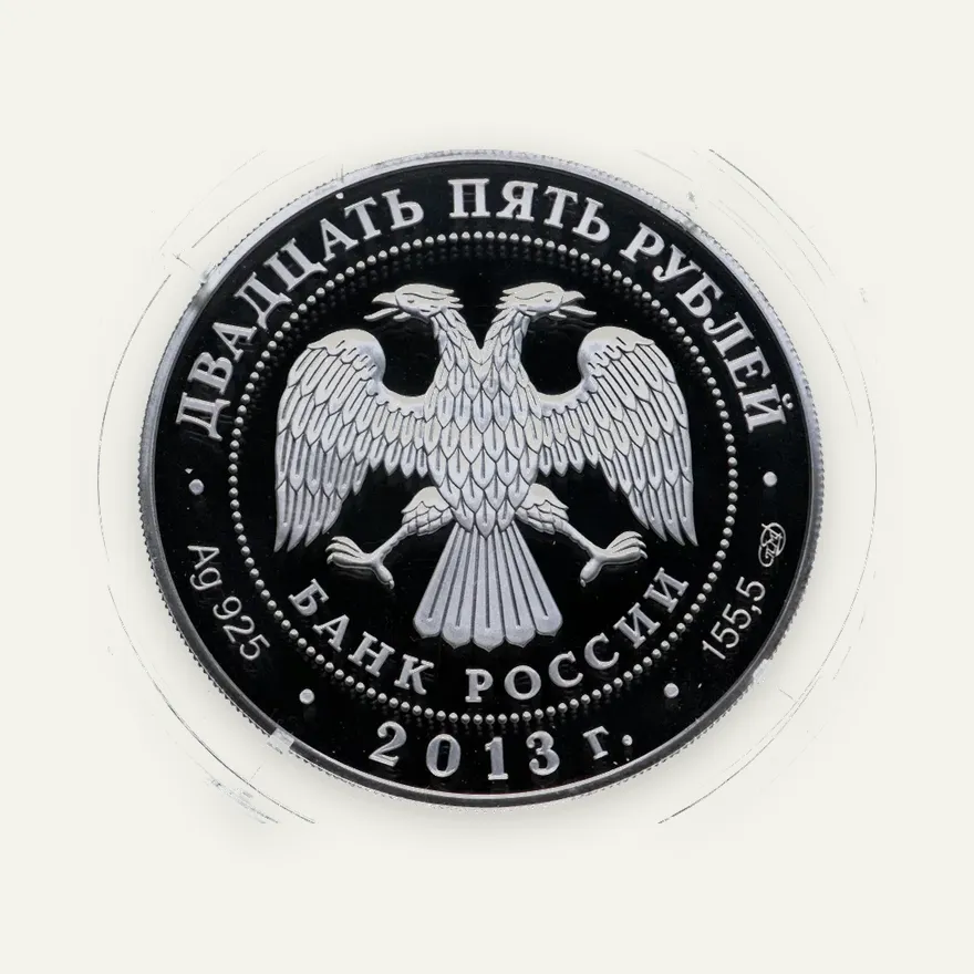 25 рублей 2013 СПМД Proof XXVII Всемирная летняя Универсиада, реверс