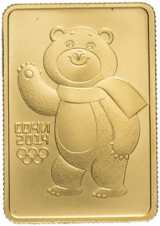 50 рублей 2012 СПМД ""XXII зимние Олимпийские игры, Сочи-2014: Белый Mишка"