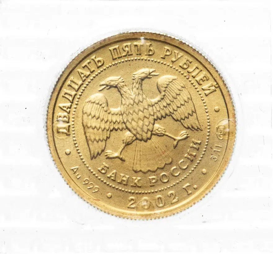 25 рублей 2002 СПМД  Дева, реверс