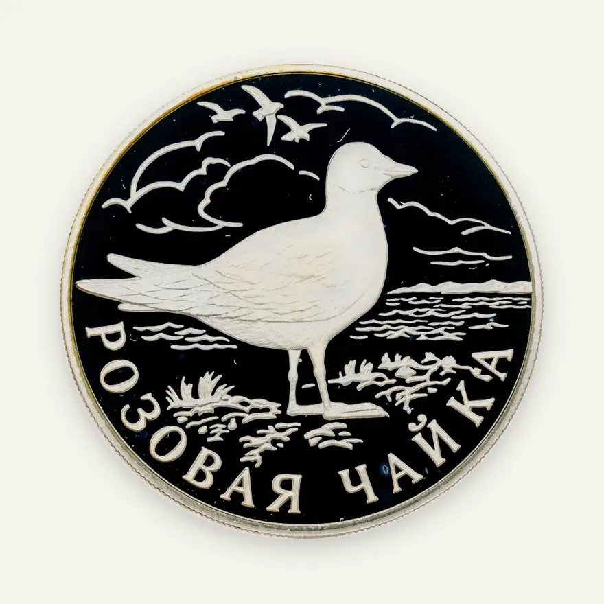 1 рубль 1999 СПМД розовая чайка