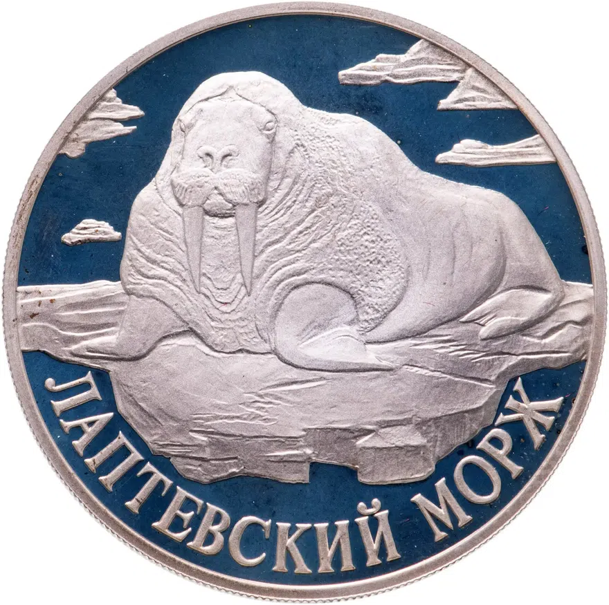 1 рубль 1998 СПМД "Красная книга - лаптевский морж"