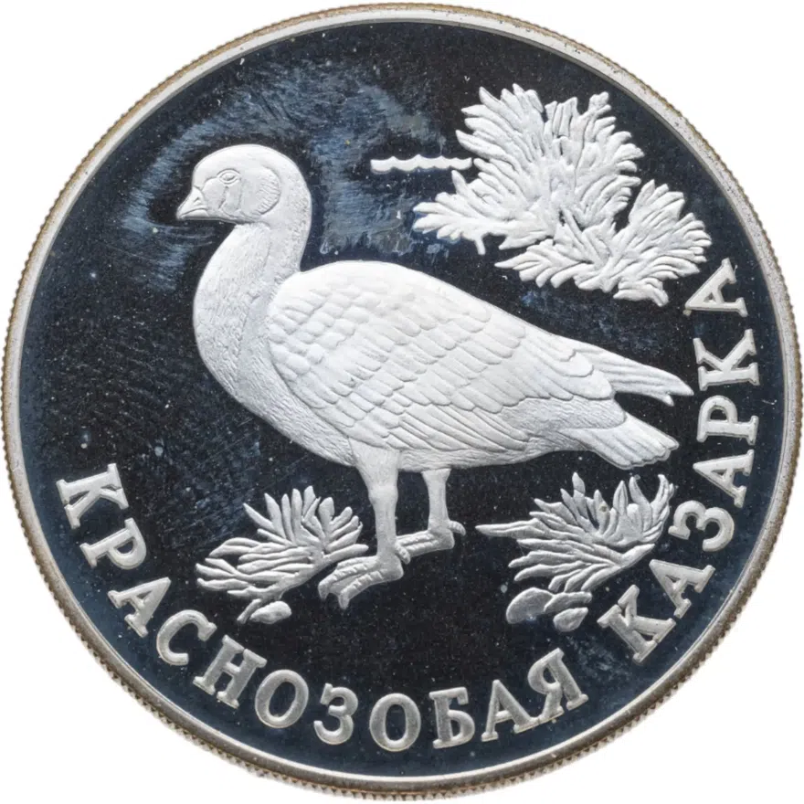 1 рубль 1994 ЛМД краснозобая казарка