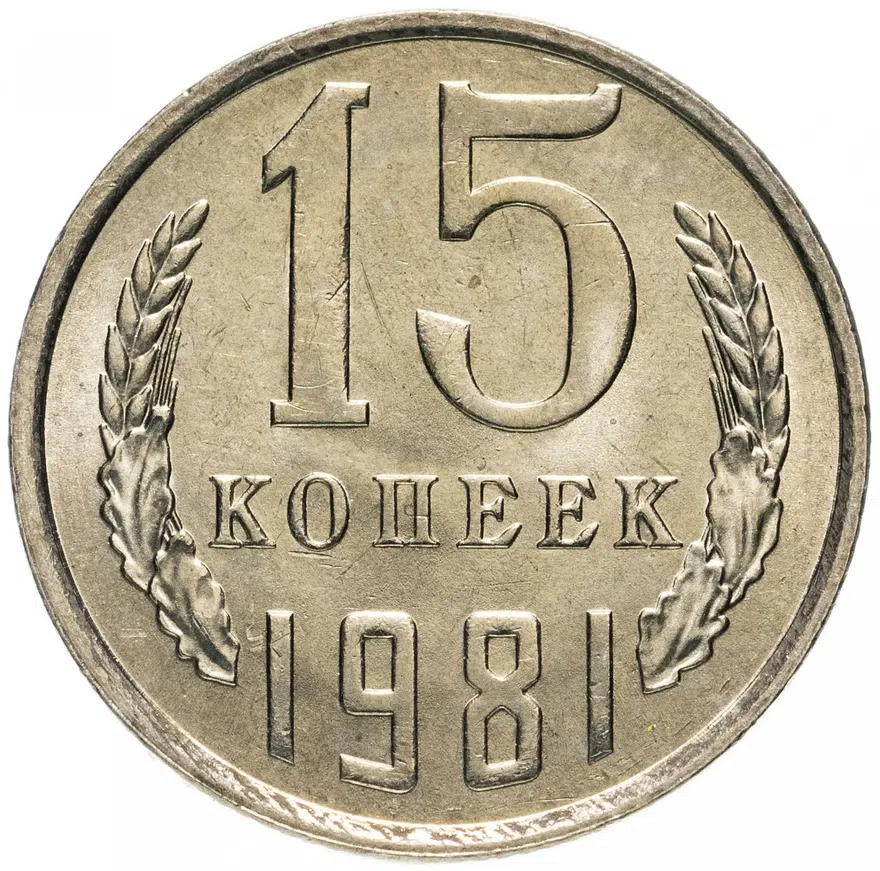 15 копеек 1981, аверс
