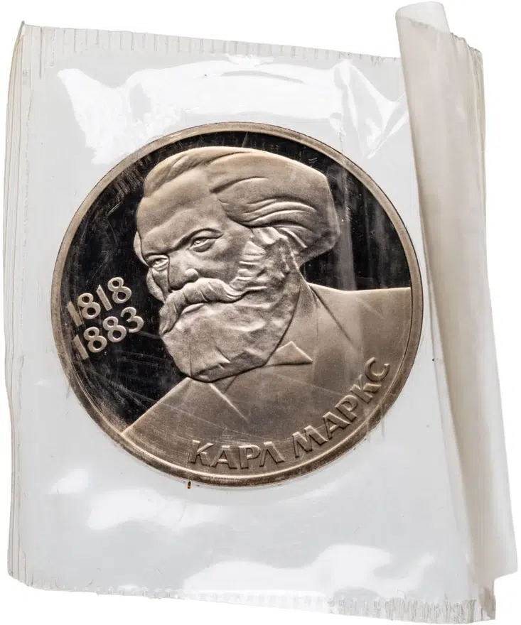1 рубль 1983 Proof "165 лет со дня рождения Карла Маркса", СТАРОДЕЛ, аверс