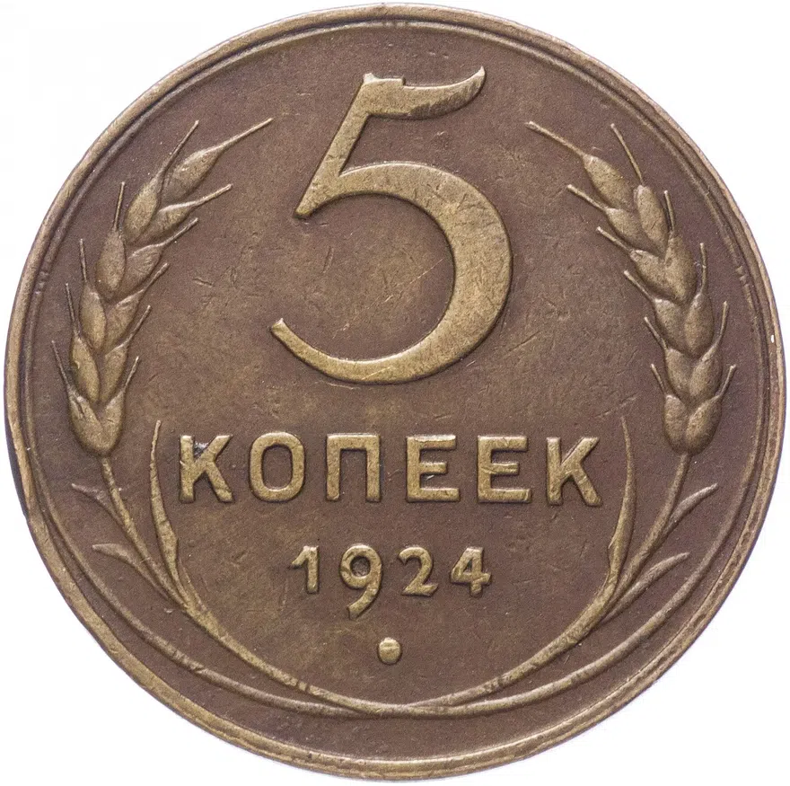 5 копеек 1924    поверхность земного шара плоская