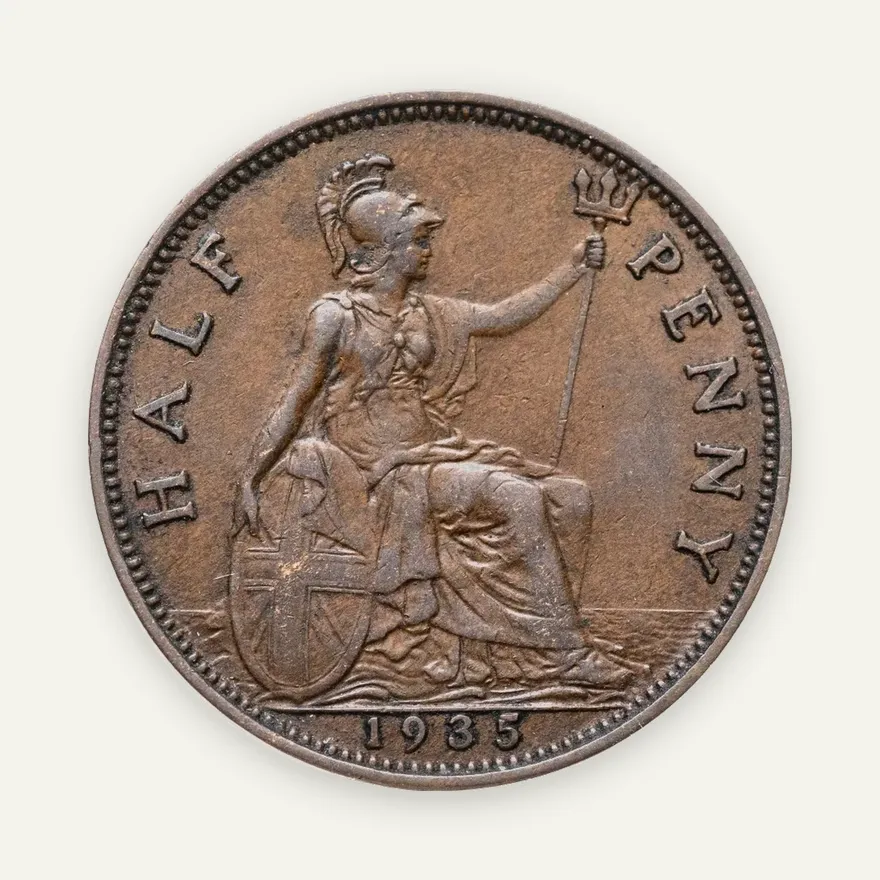 Великобритания 1/2 пенни (penny) 1935, реверс