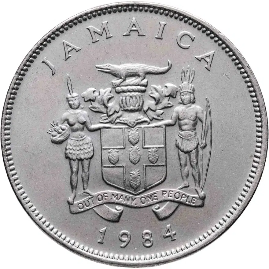 Ямайка 25 центов (cents) 1984   без обозначения монетного двора, реверс