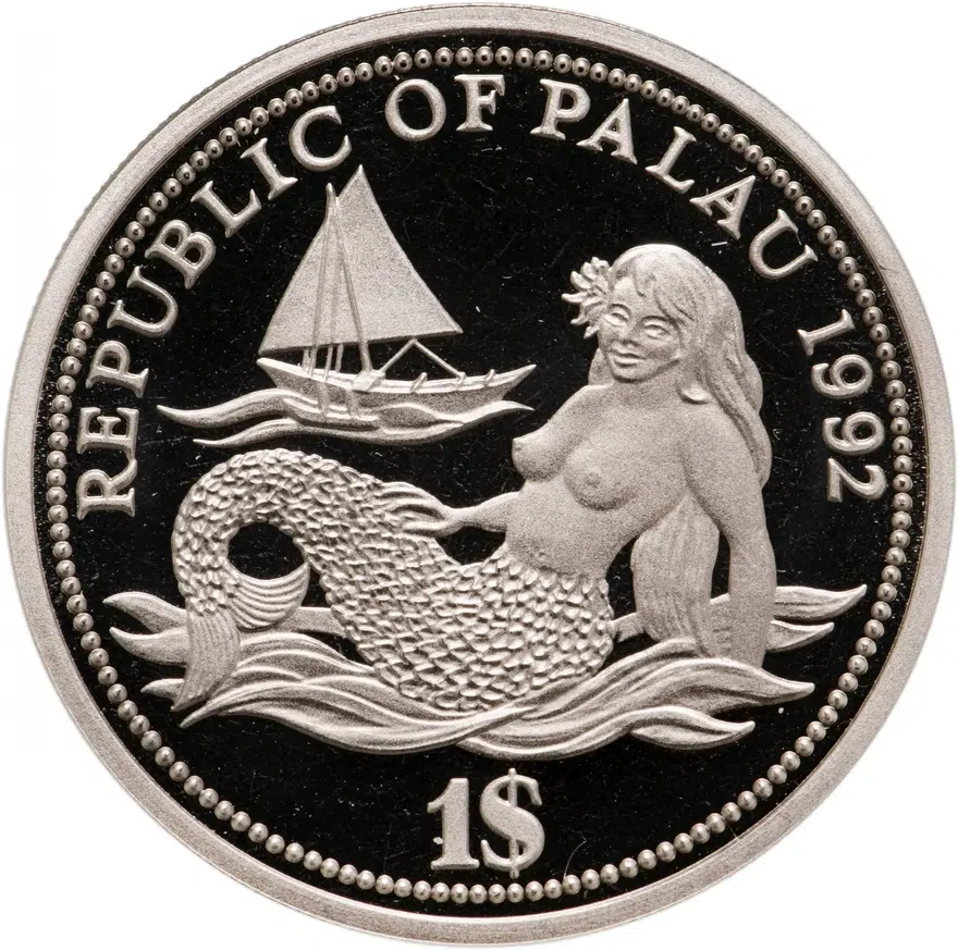 Палау 1 доллар (dollar) 1992 "Год защиты морской жизни"