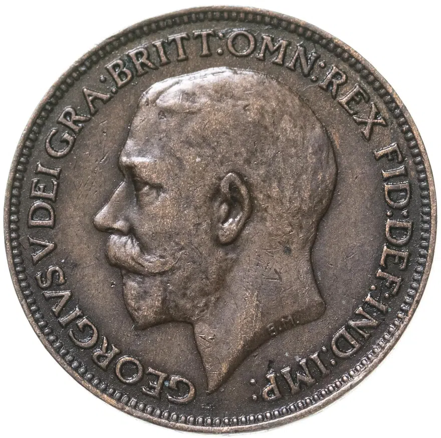 Великобритания 1 фартинг (farthing) 1923, реверс