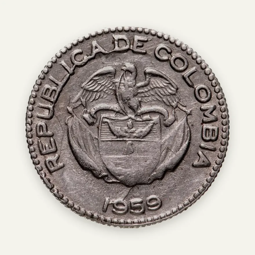 Колумбия 10 сентаво (centavos) 1959, реверс
