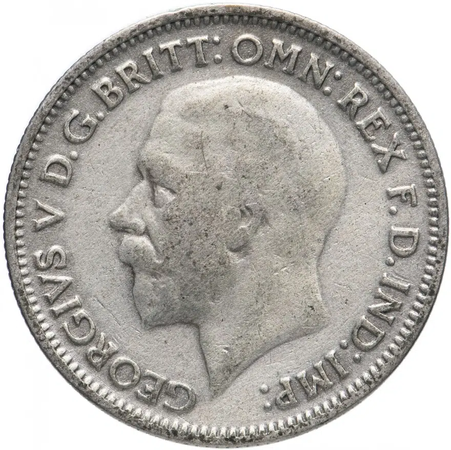 Великобритания 6 пенсов (pence) 1928, реверс