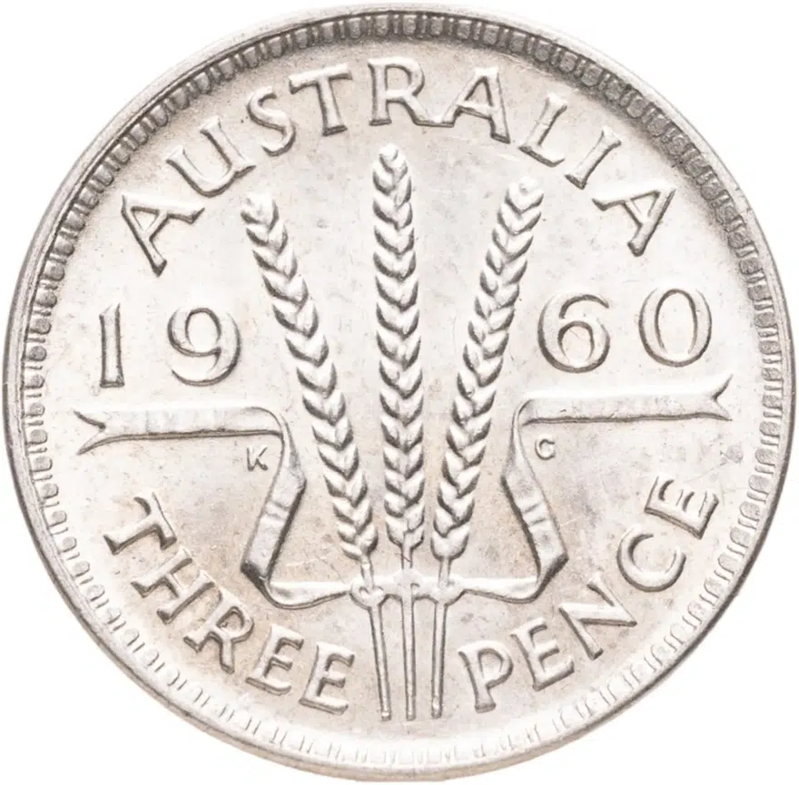 Австралия 3 пенса (pence) 1960, аверс