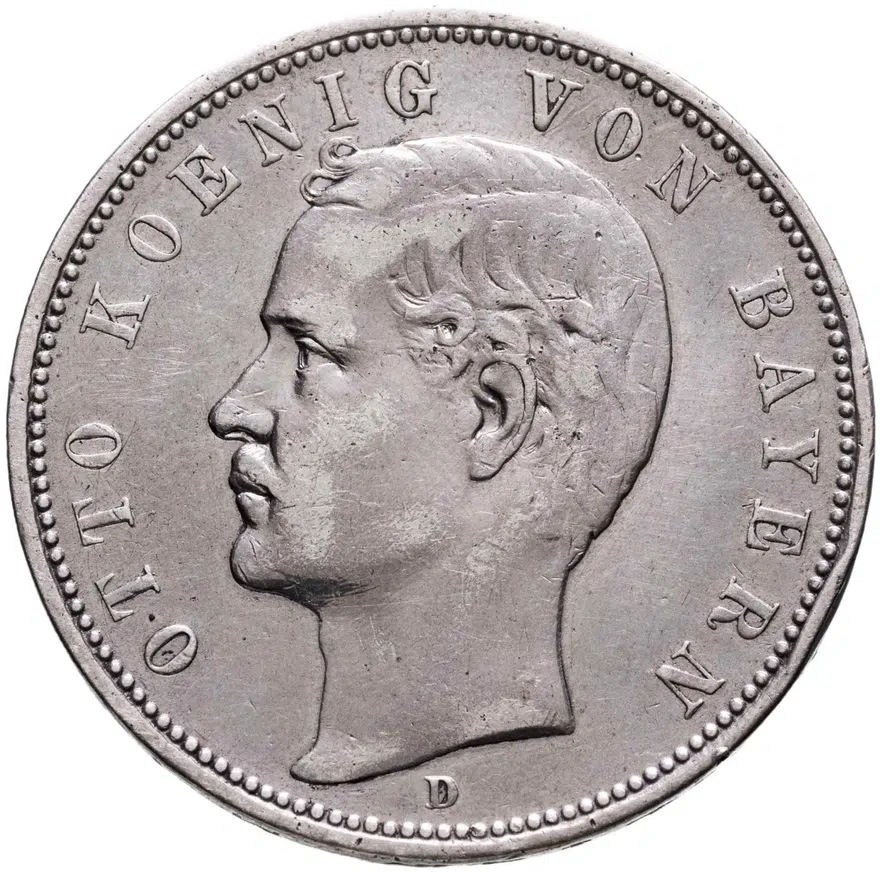 Германия (Империя) 5 марок (mark) 1895 D