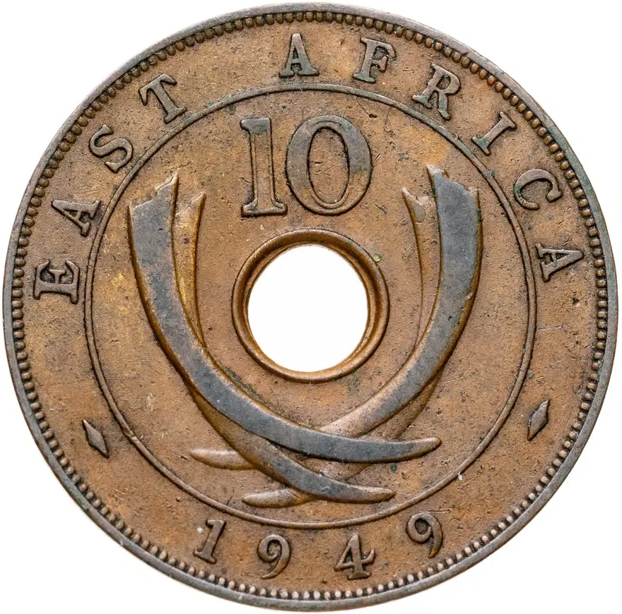 Британская Восточная Африка 10 центов (cents) 1949, аверс