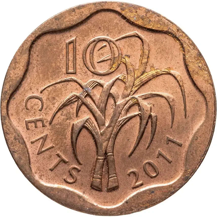 Свазиленд 10 центов (cents) 2011, реверс