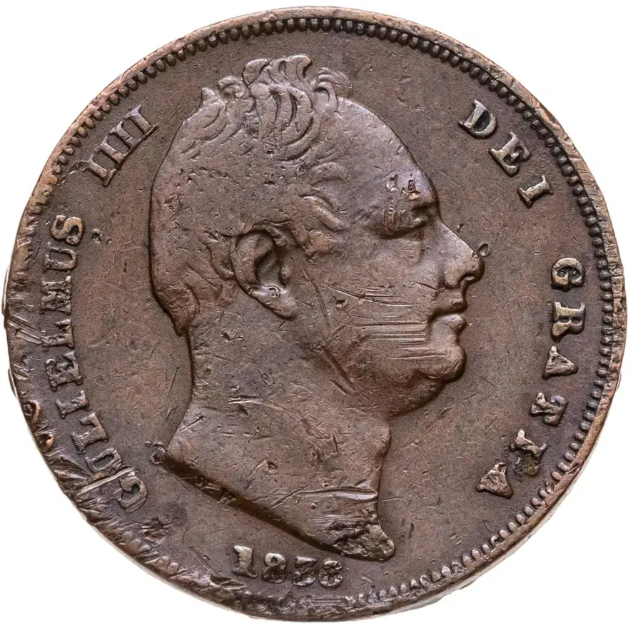 Великобритания 1 фартинг (farthing) 1836