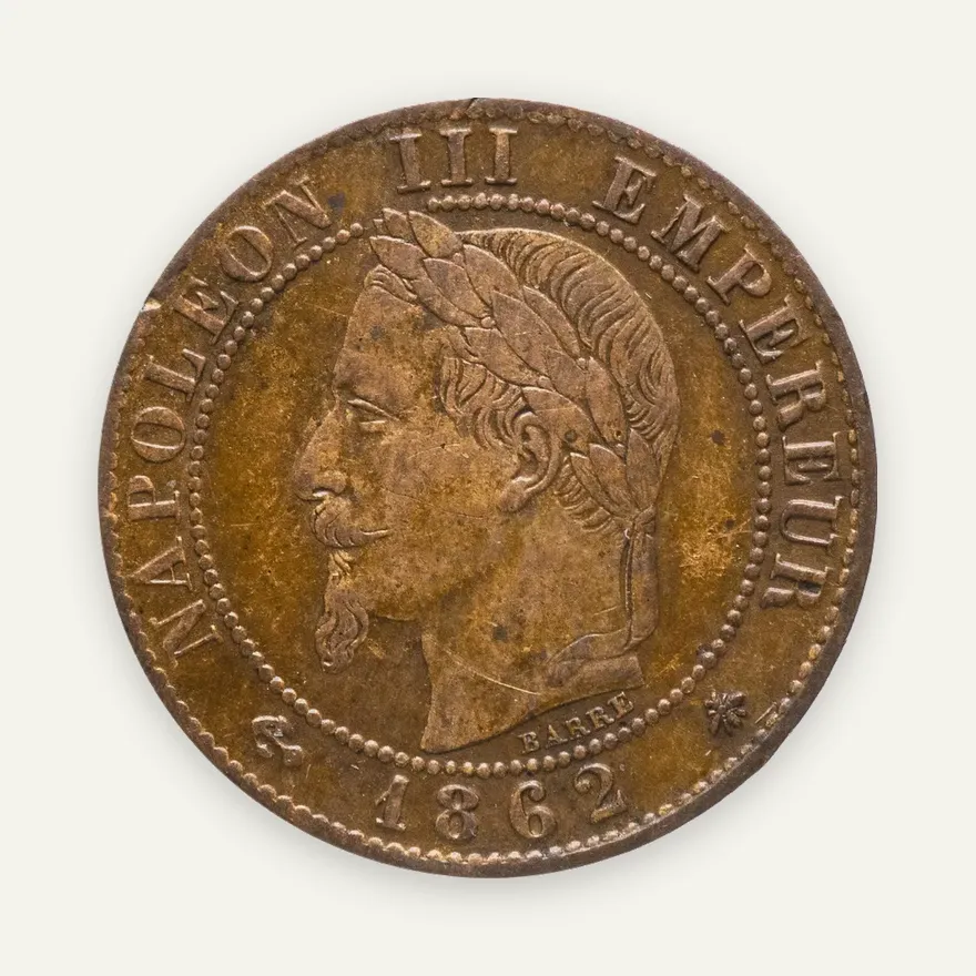 Франция 1 сантим (centime) 1862 A, реверс