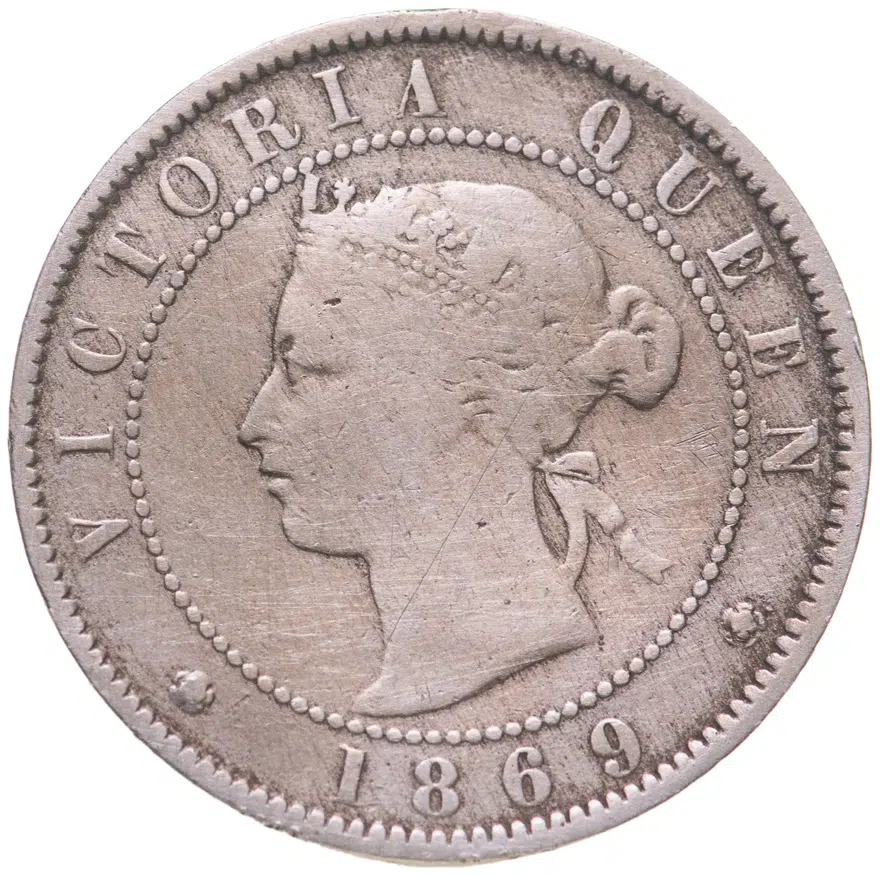 Ямайка 1/2 пенни (half penny) 1869, реверс
