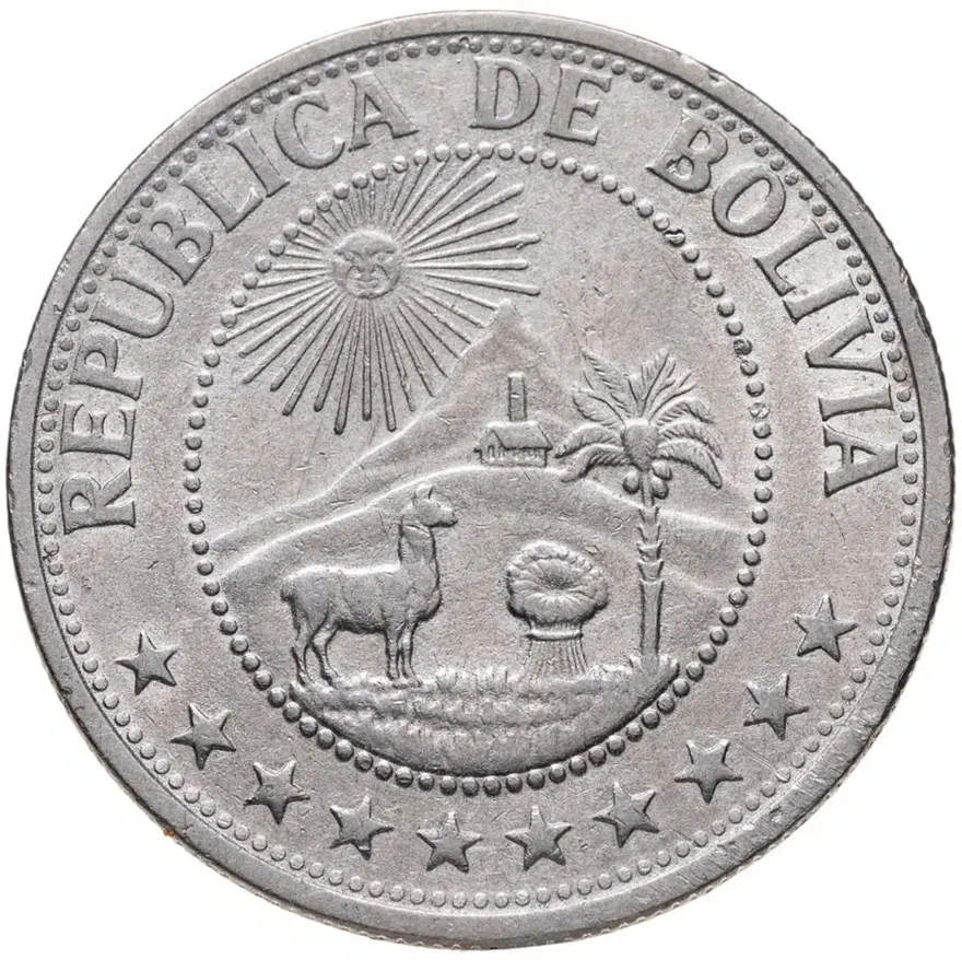 Боливия 1 песо (peso) 1968, реверс