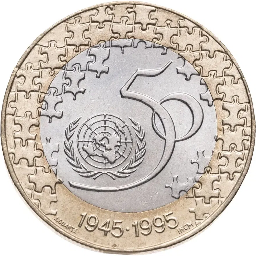 Португалия 200 эскудо (escudos) 1995  50 лет ООН