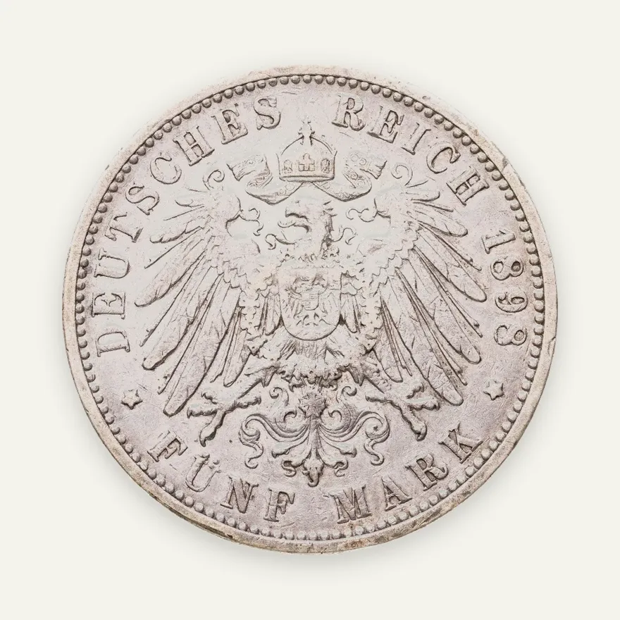 Германия (Империя) 5 марок (mark) 1898, реверс