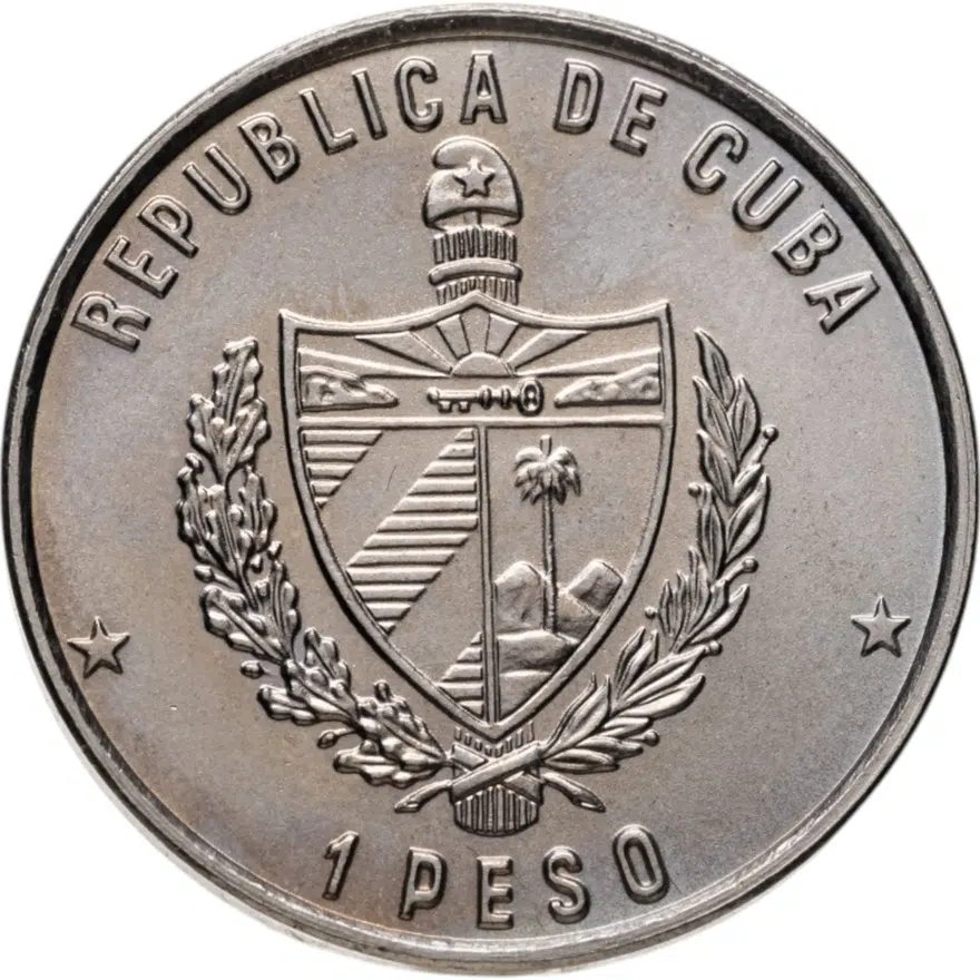 Куба 1 песо (peso) 1989 "30 лет Революции - Фидель Кастро и Хосе Марти", реверс