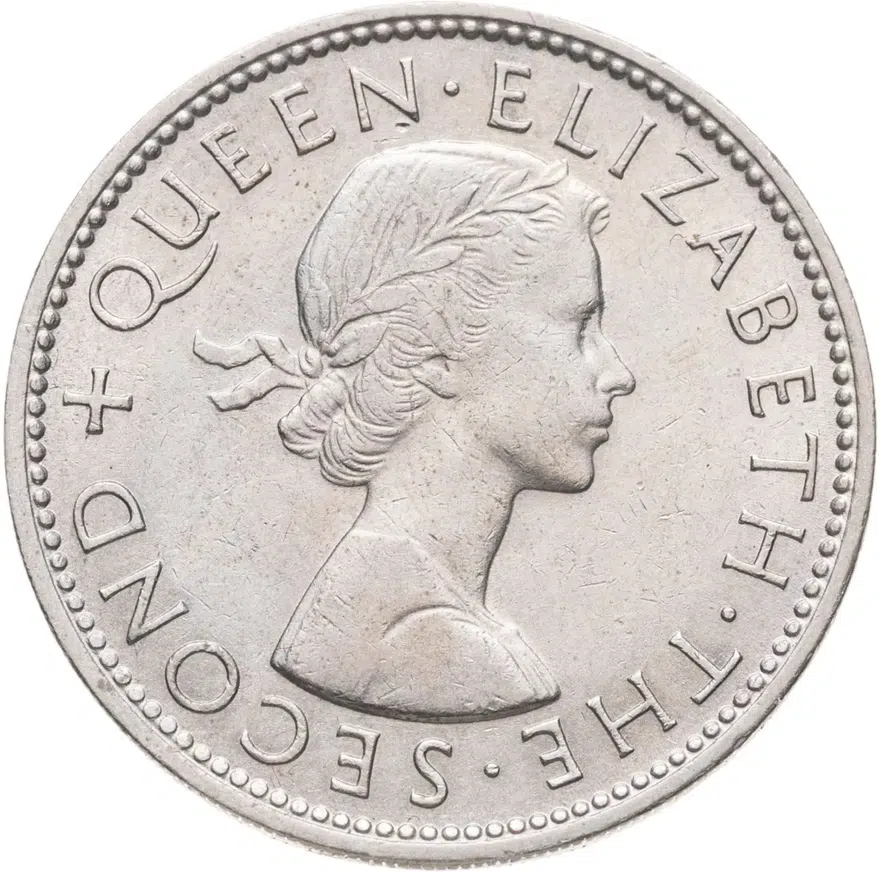Новая Зеландия 2 шиллинга (florin, shillings) 1961, аверс