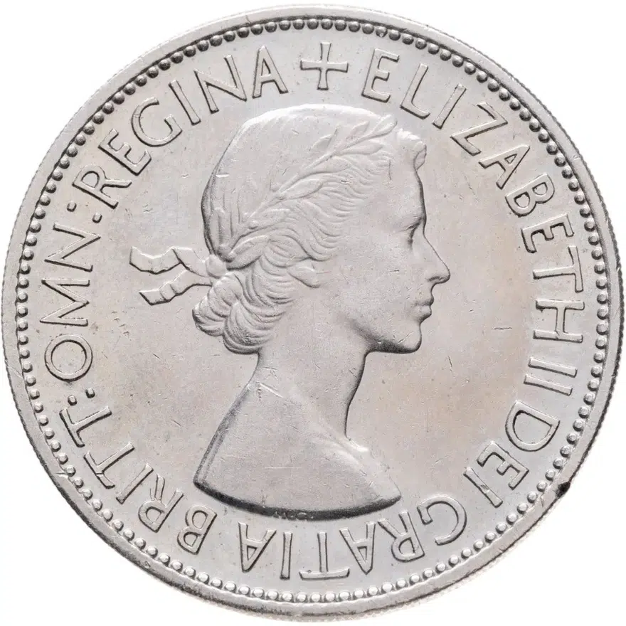 Великобритания 1/2 кроны (crown) 1953, аверс