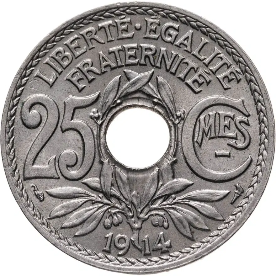 Франция 25 сантимов (centimes) 1914
