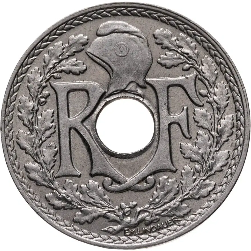 Франция 25 сантимов (centimes) 1914, реверс