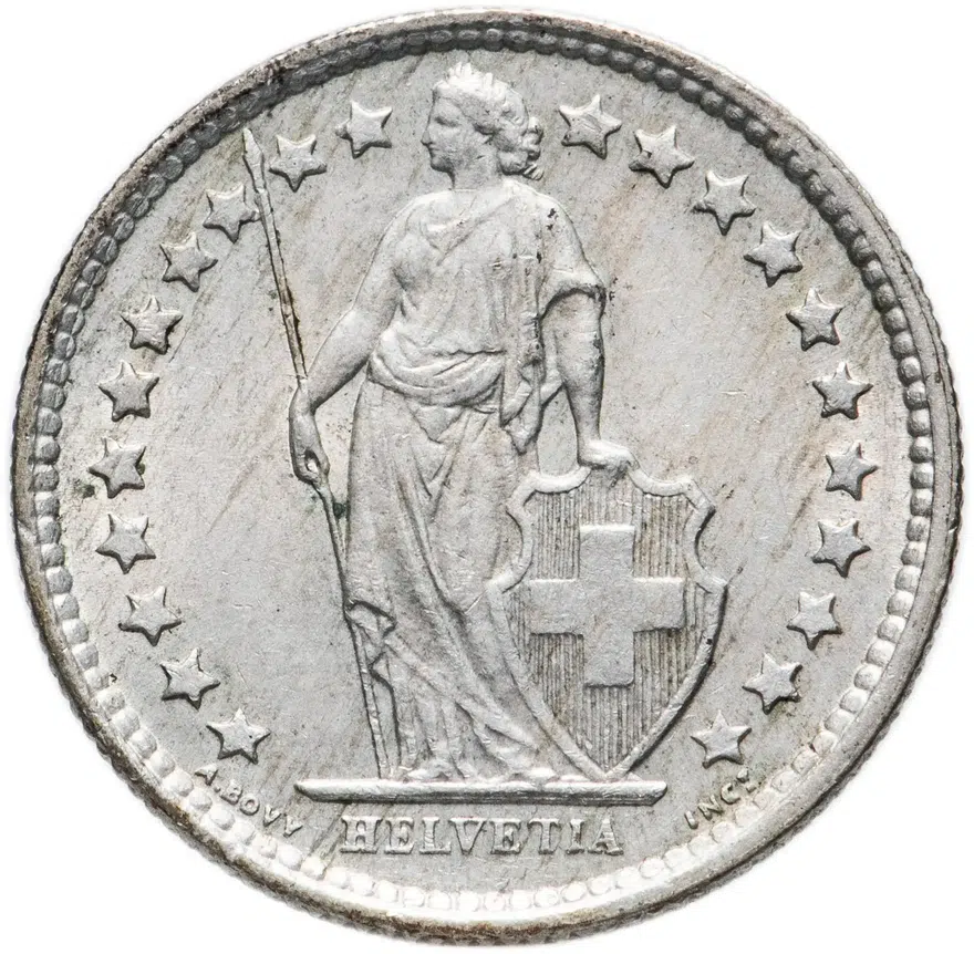 Швейцария 1/2 франка (franc) 1959