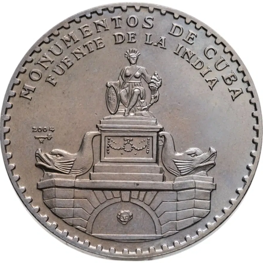 Куба 1 песо (peso) 2004  Монументы Кубы - Фонтан индийской женщины, аверс