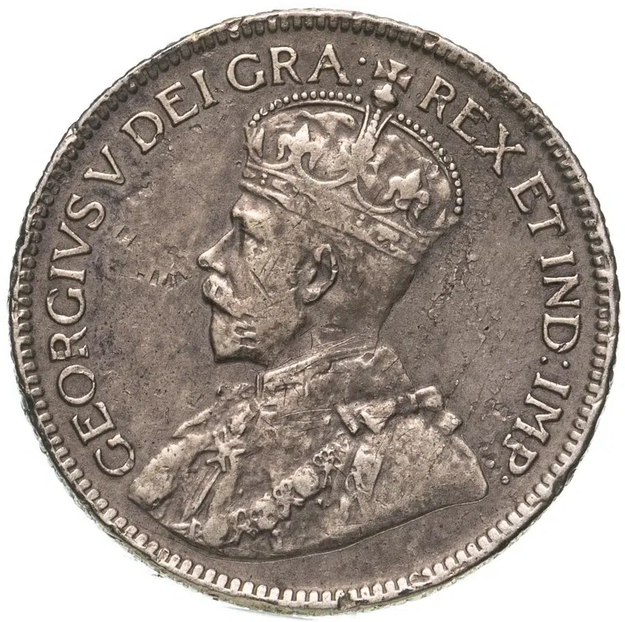 Канада 25 центов (квотер, cents) 1916, реверс