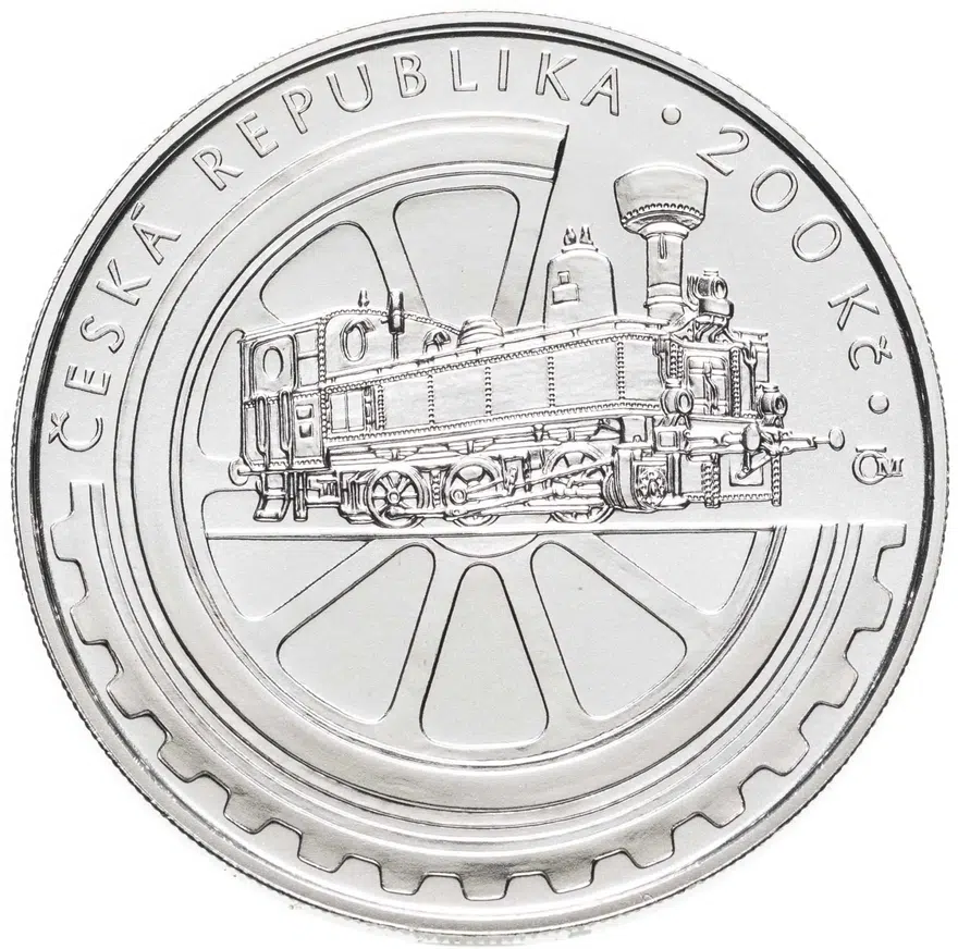 Чехия 200 крон (korun) 2008  100 лет Национальному техническому музею рубчатый гурт