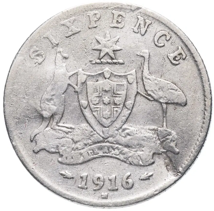 Австралия 6 пенсов (pence) 1916