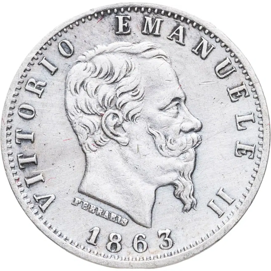 Италия 20 чентезимо (centesimi) 1863 T  знак монетного двора: "T" - Турин