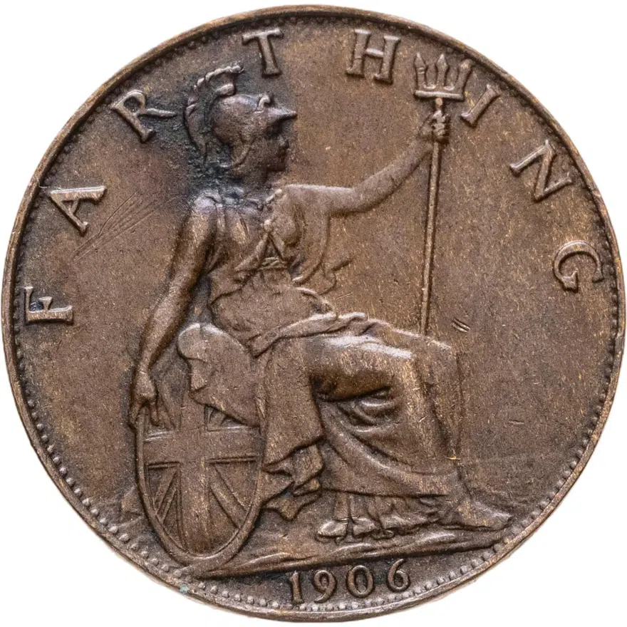 Великобритания 1 фартинг (farthing) 1906, аверс