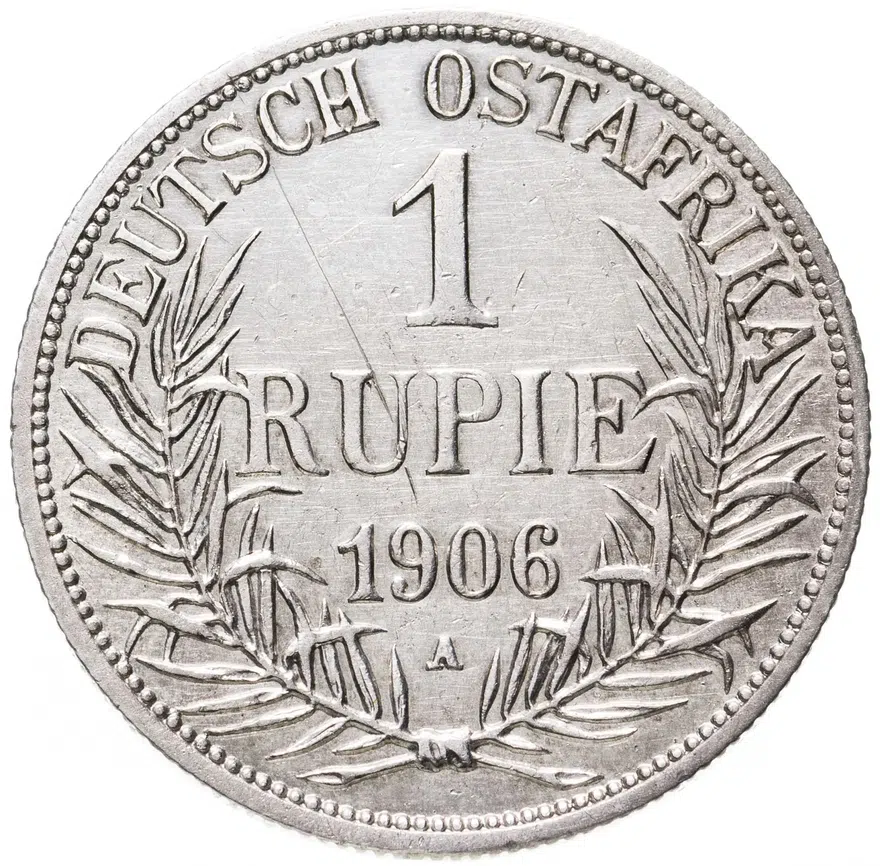 Германская Восточная Африка 1 рупия (rupee) 1906 А, реверс