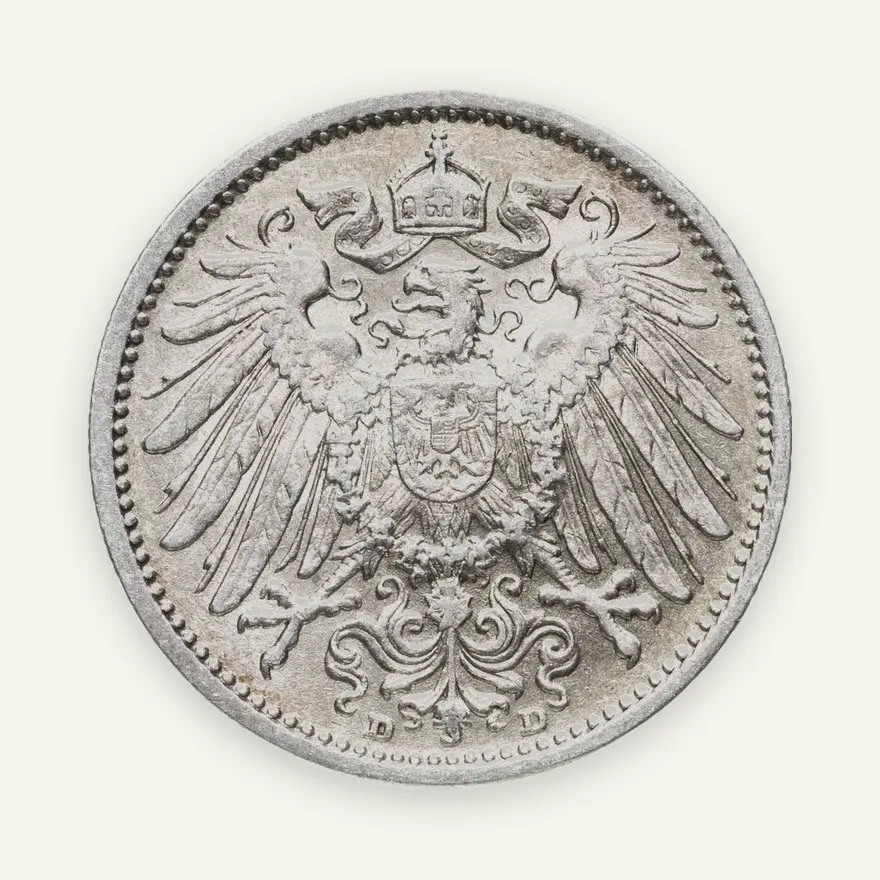 Германия (Германская Империя) 1 марка 1907 "D", реверс