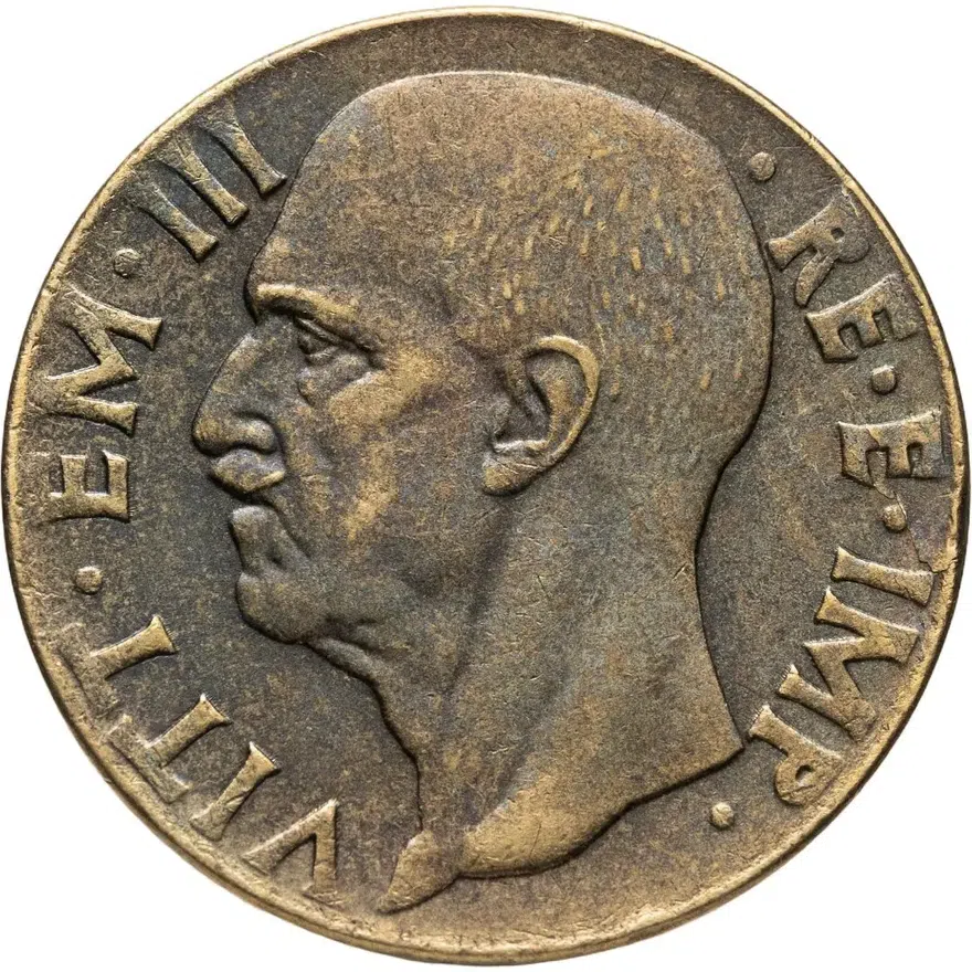 Италия 10 чентезимо (centesimi) 1943, реверс