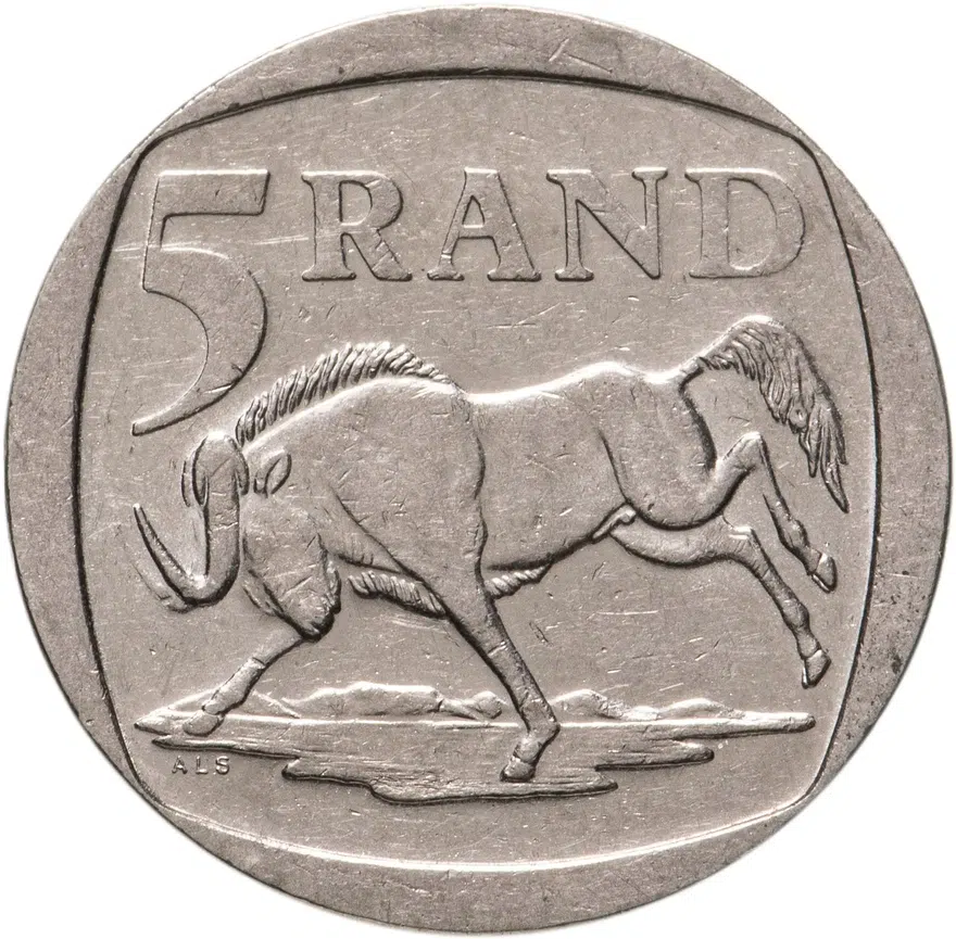 ЮАР 5 рандов (рэндов, rand) 2001, аверс