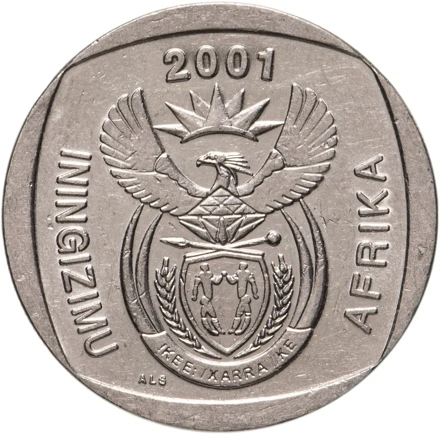 ЮАР 5 рандов (рэндов, rand) 2001, реверс