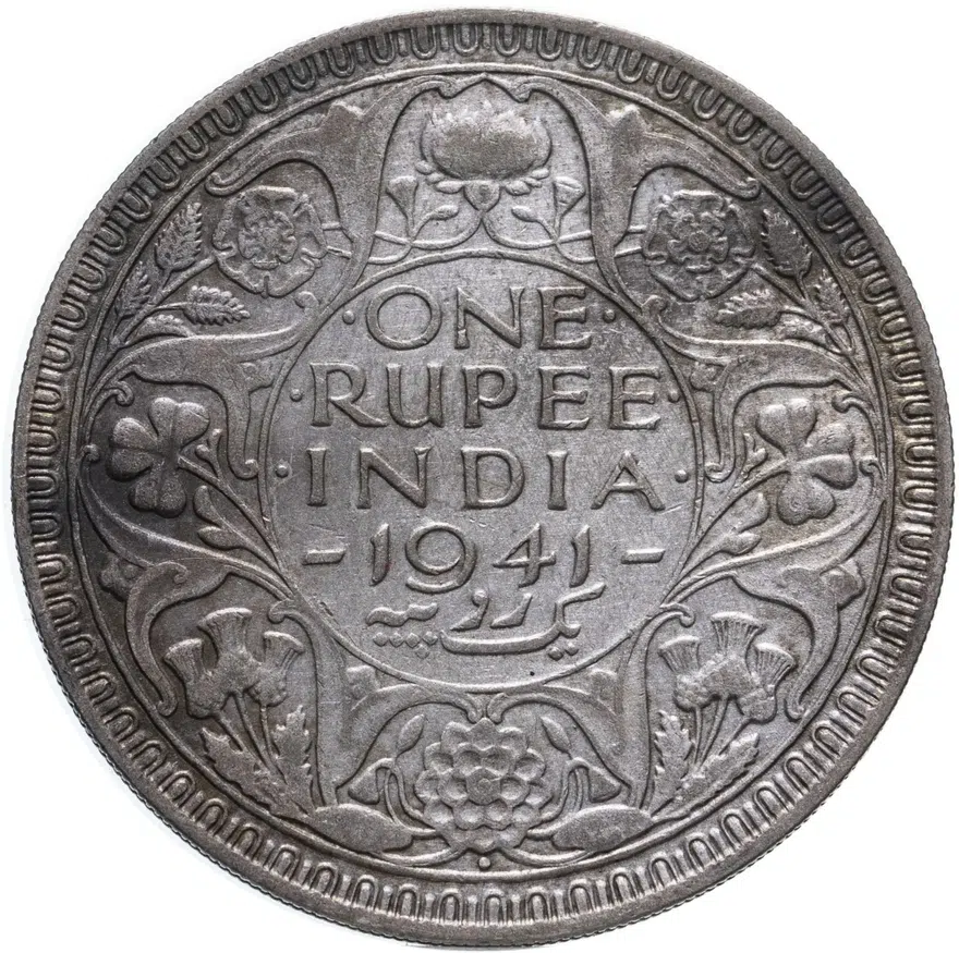 Индия (Британская) 1 рупия (rupee) 1941, реверс
