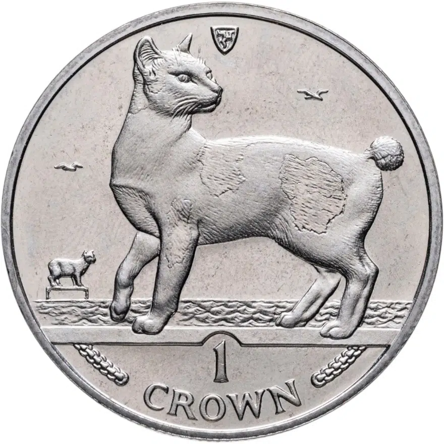 Остров Мэн 1 крона (crown) 1994 "Кошки - Японский бобтейл", аверс