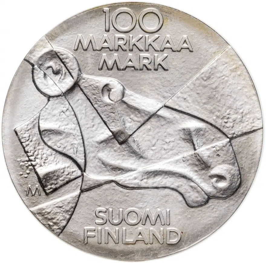 Финляндия 100 марок (markkaa) 1989  Изобразительное искусство Финляндии - Атенеум, реверс